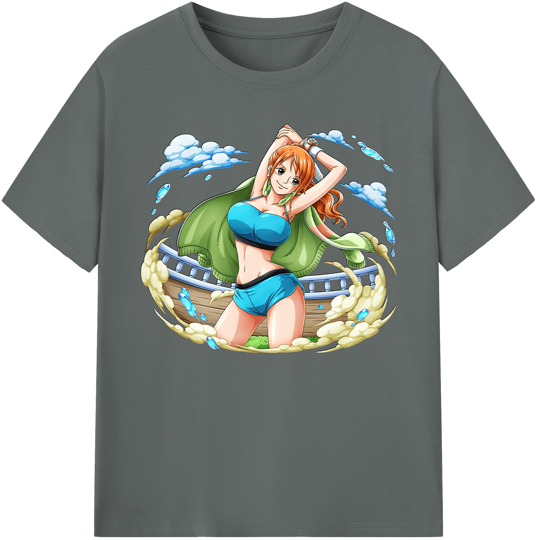 （画像用） ワンピース ナミ ONE PIECE Nami 綿100％ メンズ半袖Tシャツ｜肌触りやわらか＆通気性